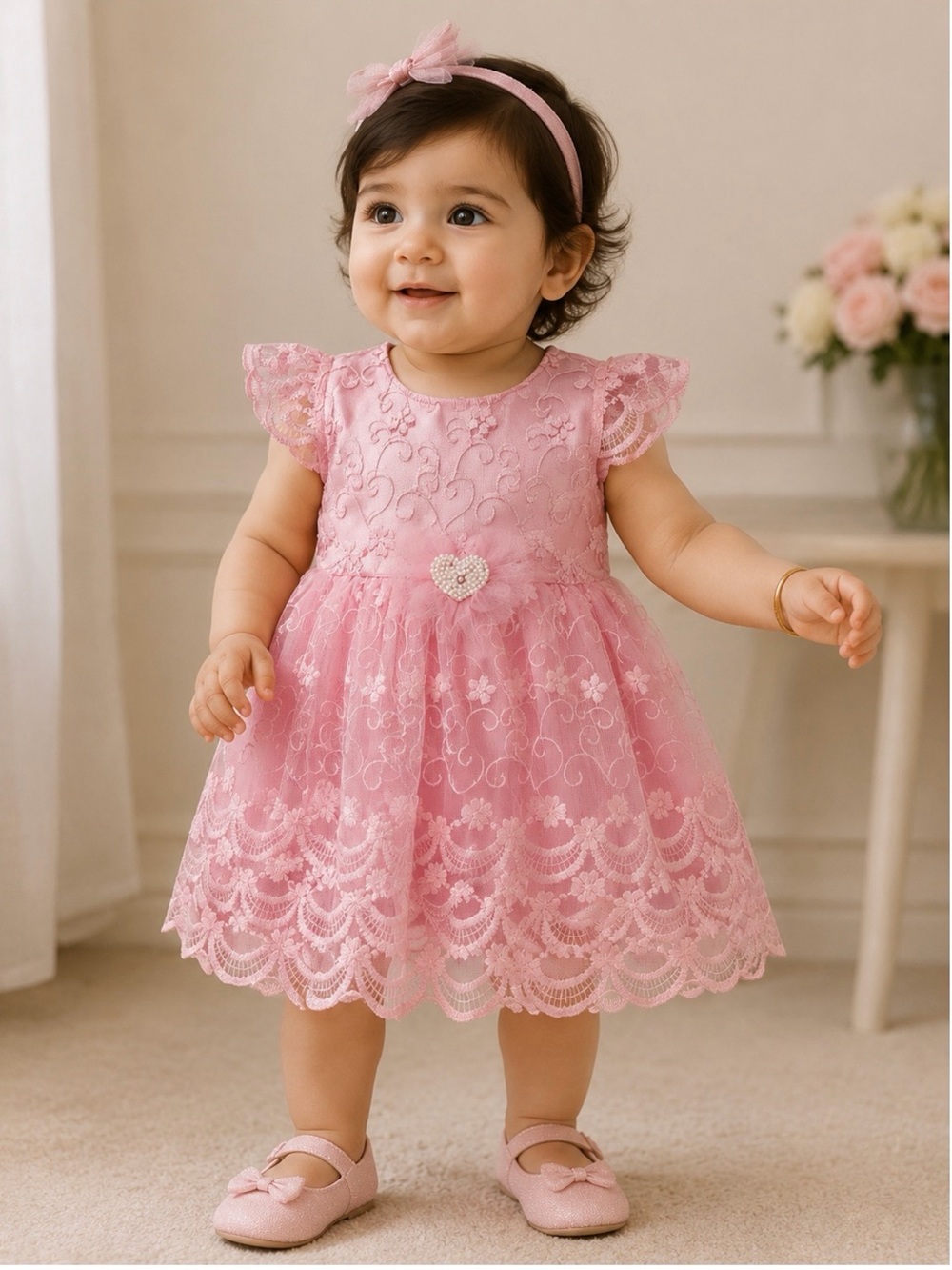 Pink Lace Baby Dress